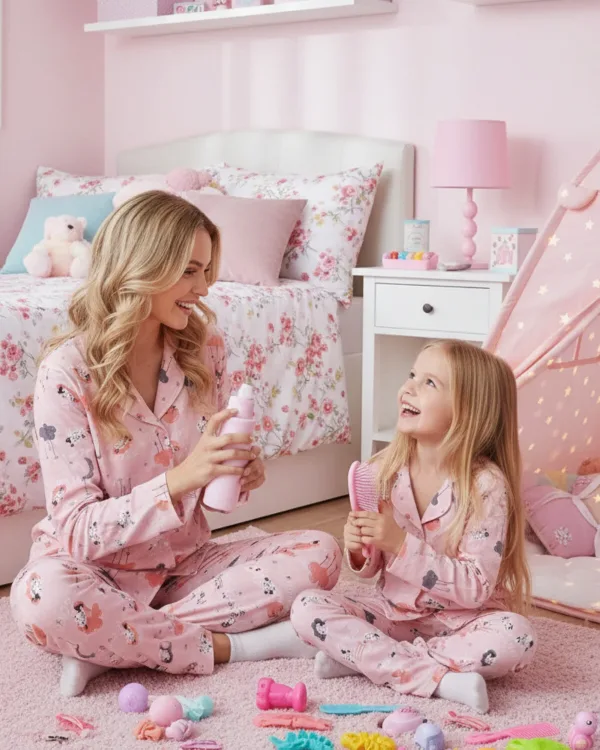 Düğmeli Uzun Kollu Pijama Takımı