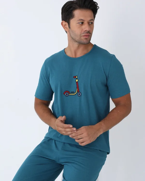 Erkek Kısa Kollu Örme Pijama Takımı